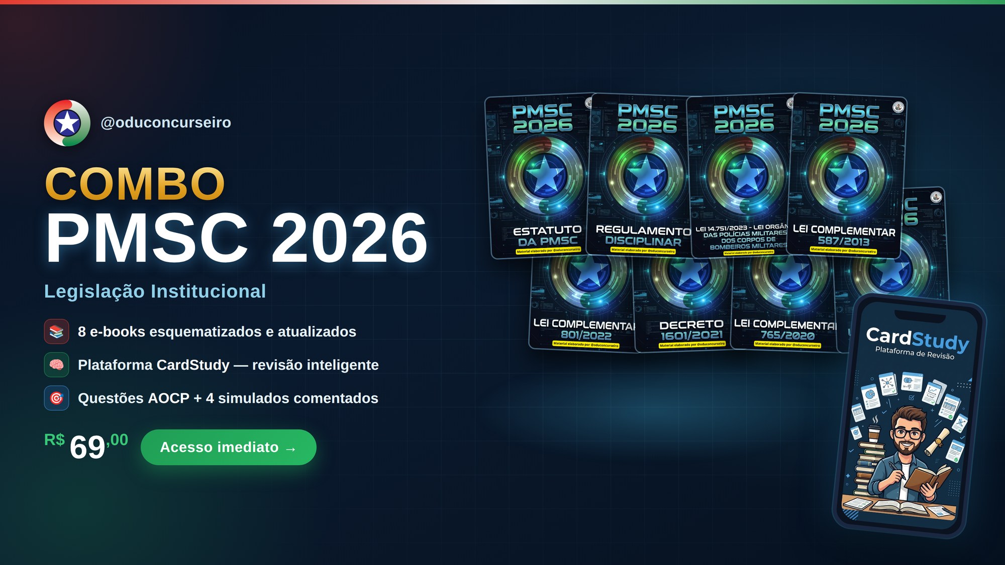 Combo PMSC 2026 — 8 e-books + plataforma CardStudy