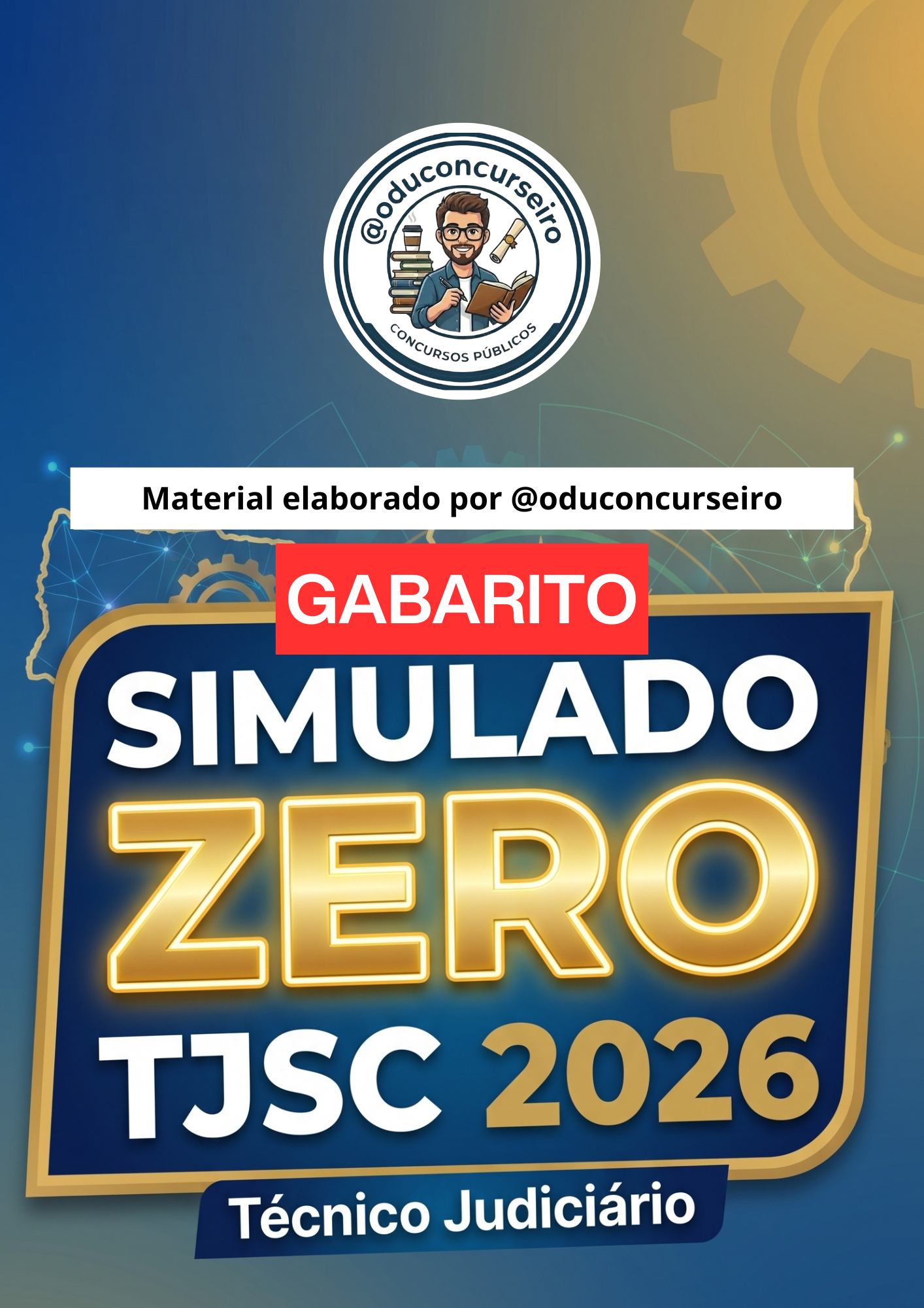 Capa do Gabarito – Simulado Zero TJSC 2026